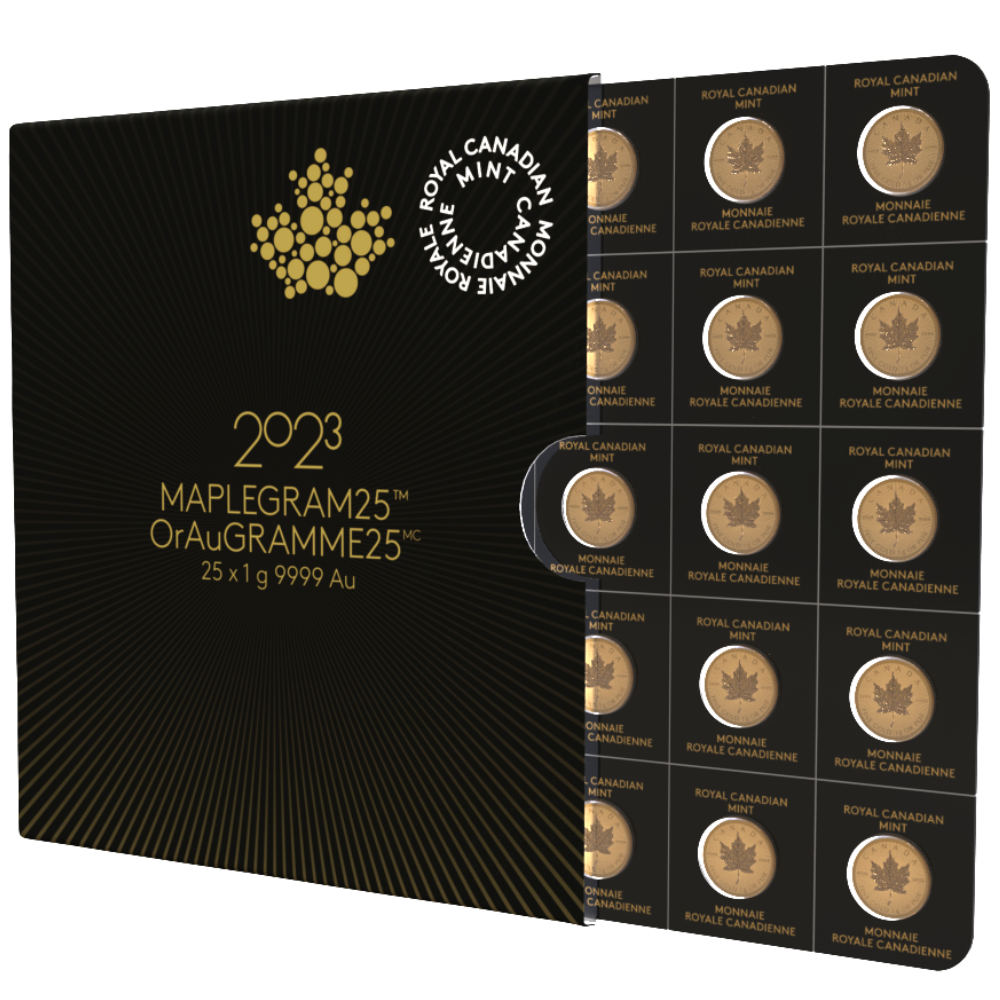 25 g Gold Maplegram sheet