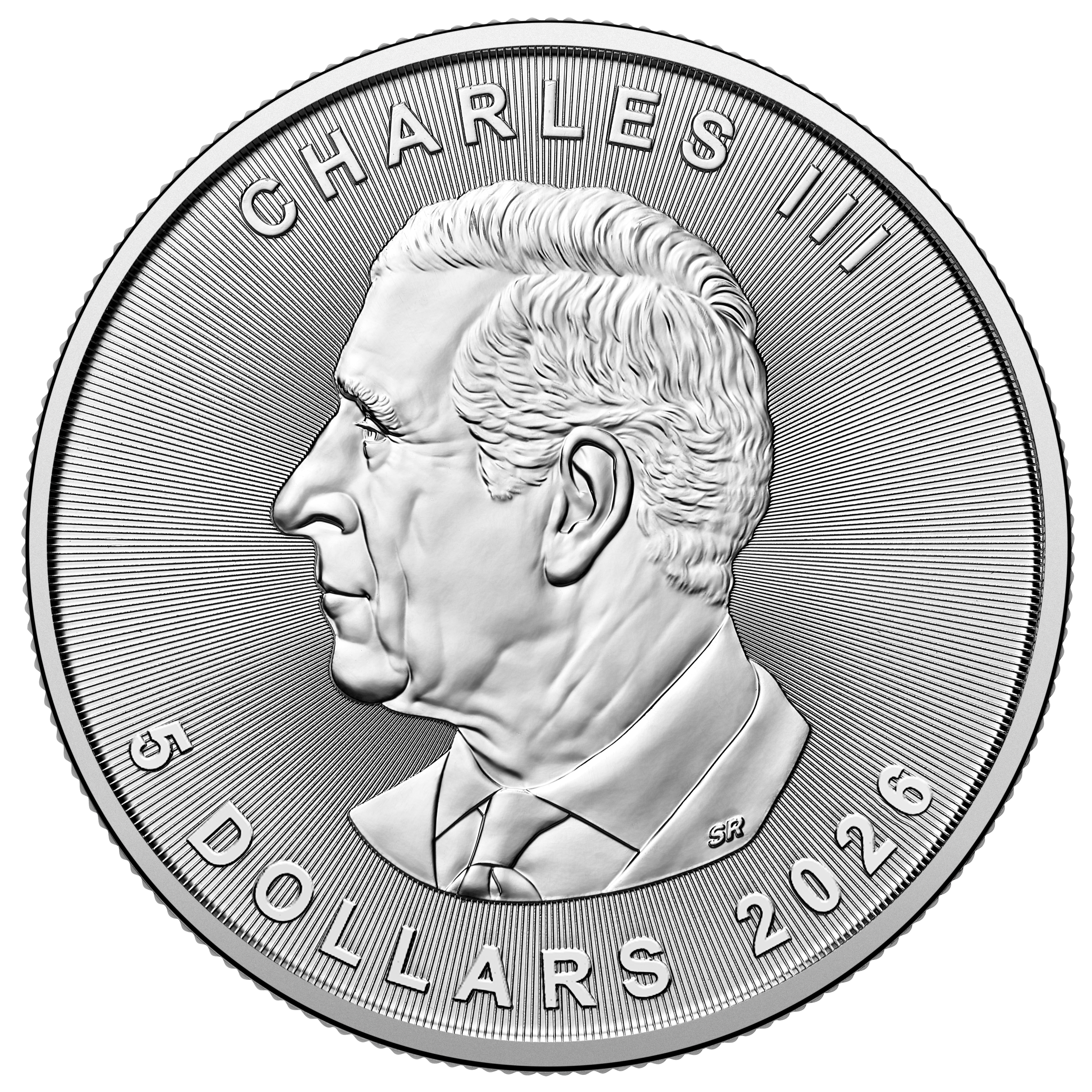 1 oz Canadian Maple Leaf Silver Coin 2026 obverse design with King Charles III