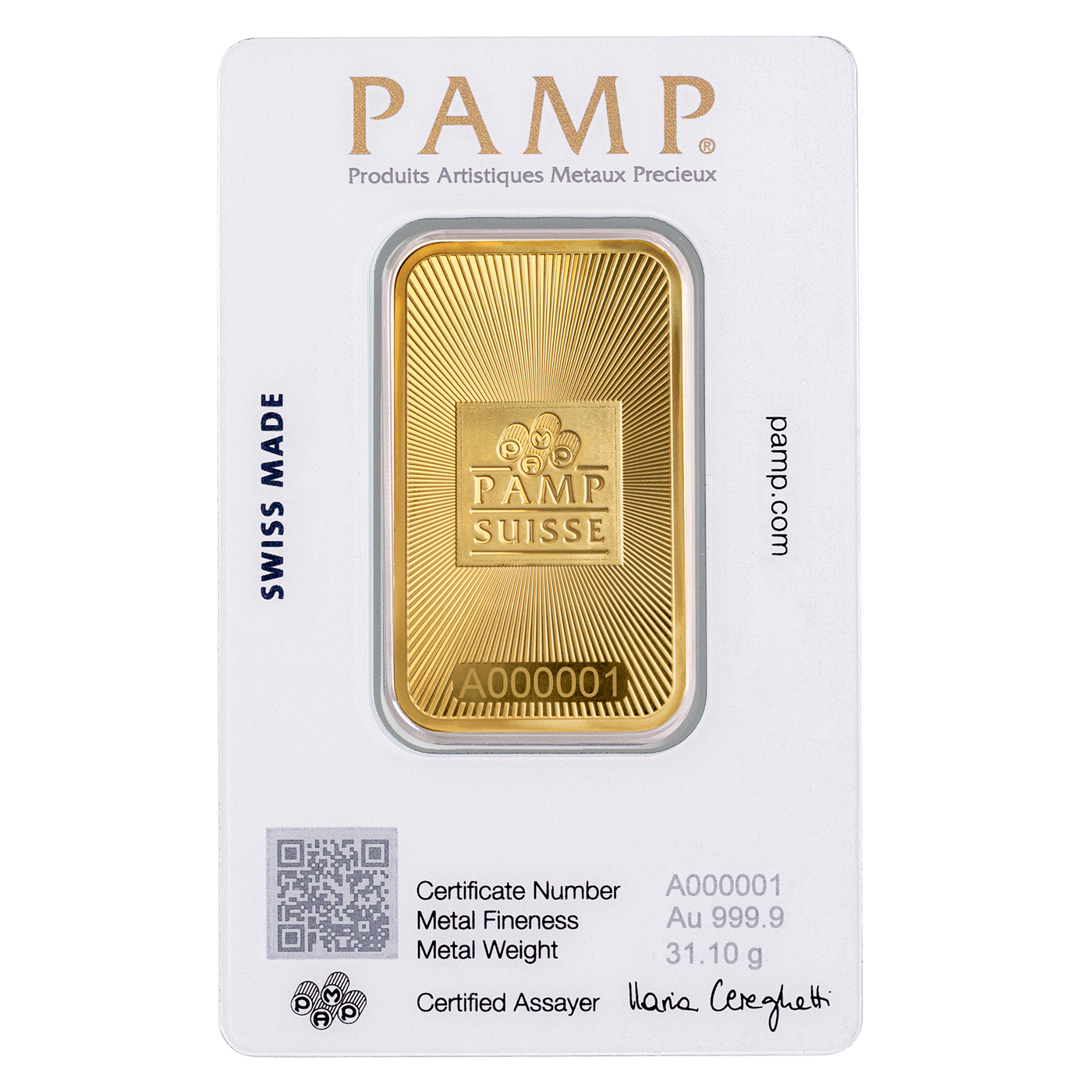 1 oz gold bar pamp