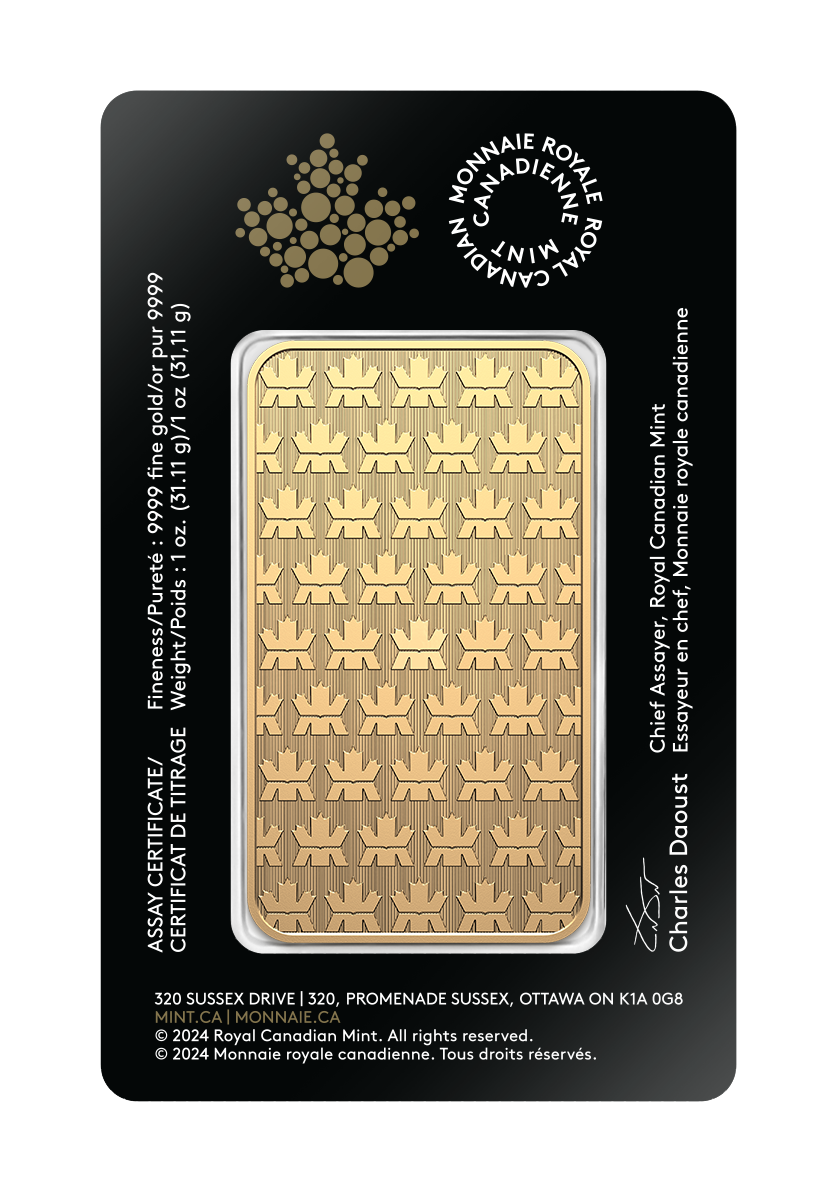 1 oz Gold Bar Royal Canadian Mint