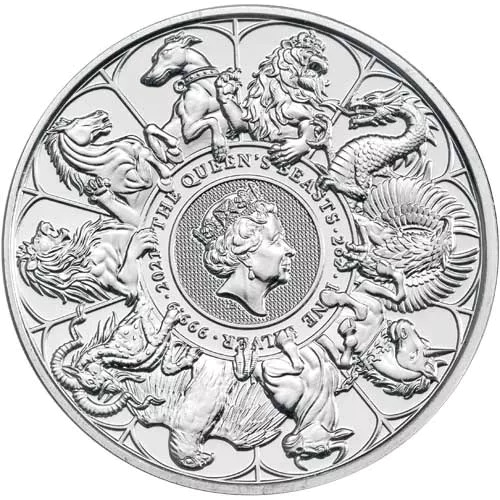 2021 2 oz British Silver Queen’s Beast Collection Coin