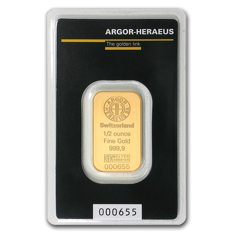 1/2 oz Gold Bar Border Gold