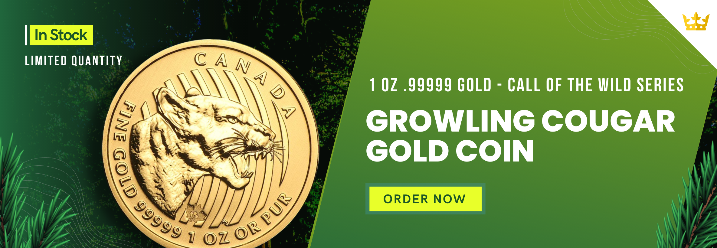 1 oz Gold Coin Call of the Wild Gold Cougar .99999 pure