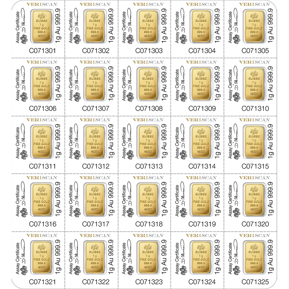 25g Gold Bar PAMP Multigram